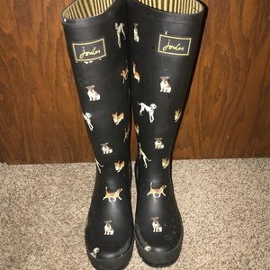 Joules multi-print dog welly boots (rain boots)
